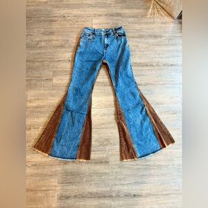 Oli & Hali Blue and Brown Boot Cut Jeans